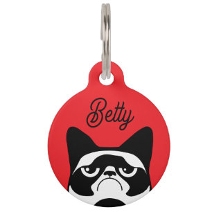 Funny Angry Cat Pet Tag