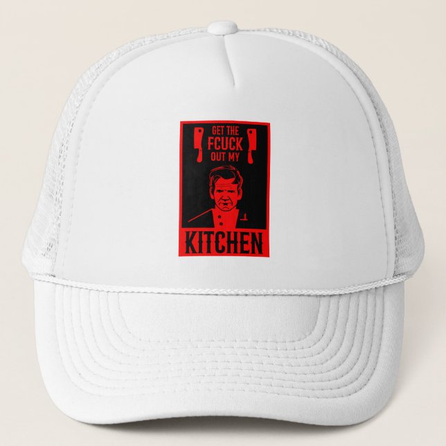 Funny Angry Chef Trucker Hat (Front)