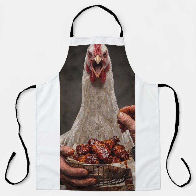 Funny Angry Chicken Grilling BBQ All-Over Print Ap Apron (Front)