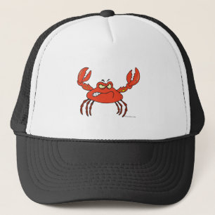funny angry crabby red crab trucker hat