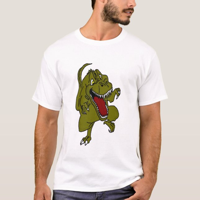 Funny Angry Dinosaur Men's T-shirt (Front)