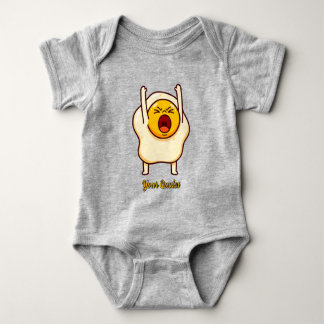 Funny Angry Egg Cartoon Baby Bodysuit