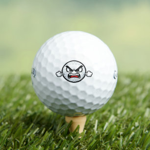 Funny Angry Face Golf Ball Design