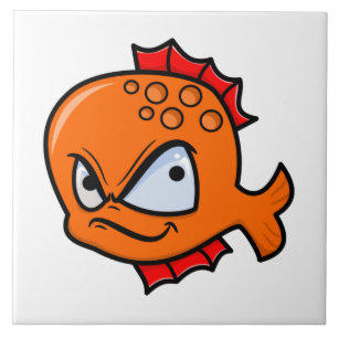 Funny Angry Goldfish Tile