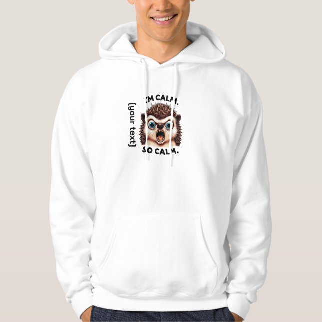Funny Angry Hedgehog Customizable Hoodie (Front)