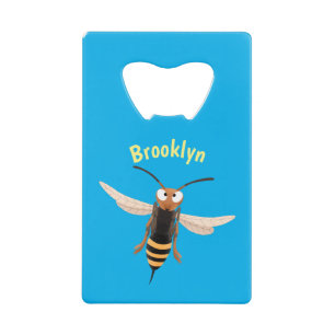 Funny angry hornet wasp cartoon illustration