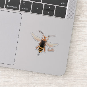 Funny angry hornet wasp cartoon illustration
