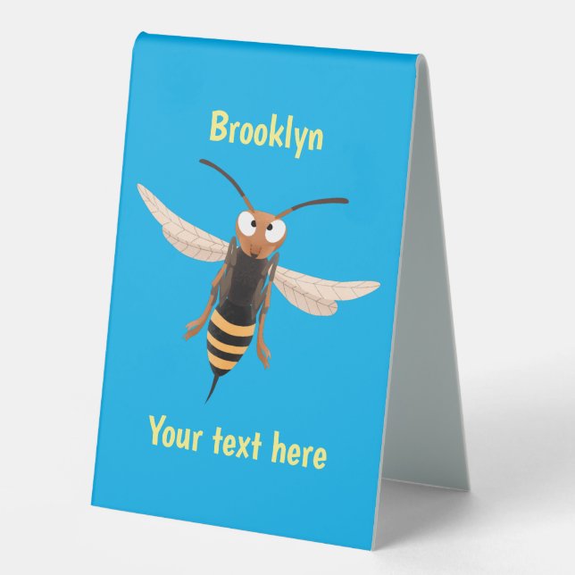 Funny angry hornet wasp cartoon illustration (Front)