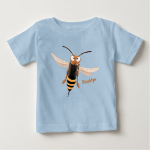 Funny angry hornet wasp cartoon illustration baby T-Shirt