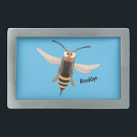 Funny angry hornet wasp cartoon illustration belt buckle<br><div class="desc">Get a buzz out of this design featuring an angry hornet drawn in fun cartoon style.</div>