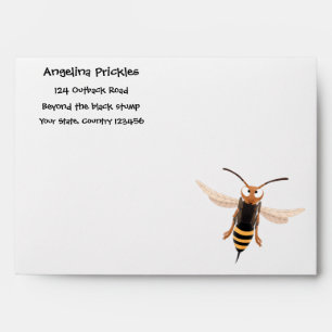 Funny angry hornet wasp cartoon illustration envelope