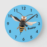 Funny angry hornet wasp cartoon illustration