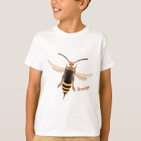 Funny angry hornet wasp cartoon illustration
