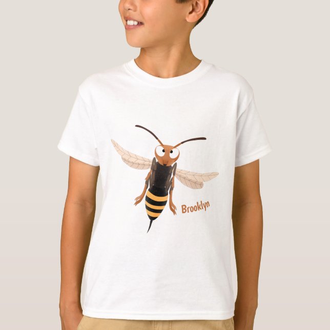 Funny angry hornet wasp cartoon illustration T-Shirt (Front)