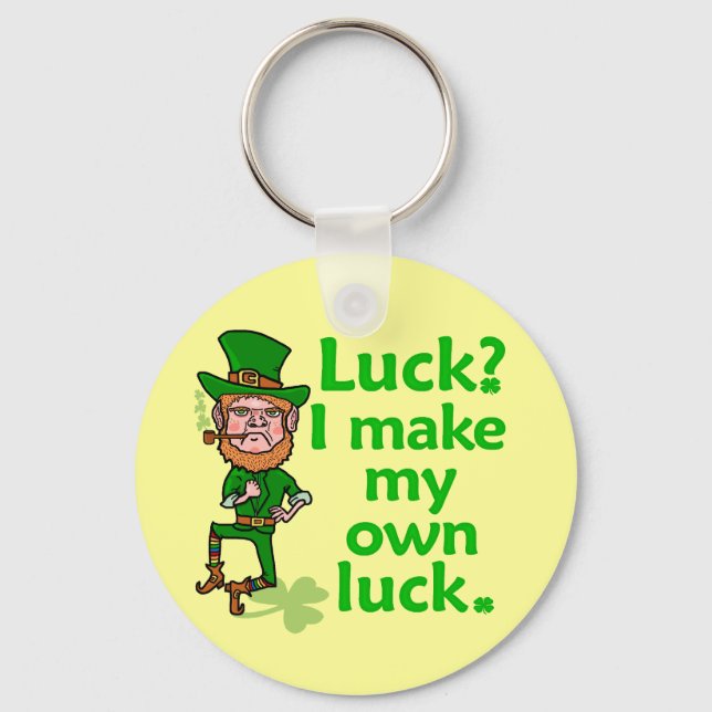 Funny Angry Lucky Irish Leprechaun Key Ring (Front)