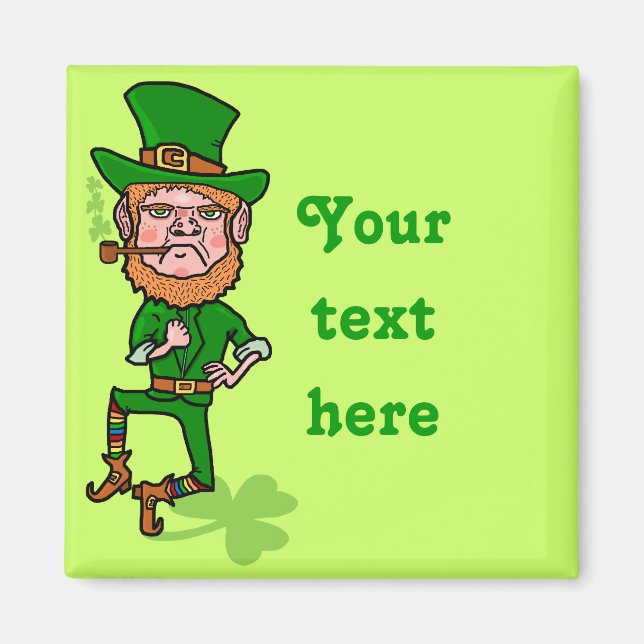 Funny Angry Lucky Irish Leprechaun Magnet (Front)