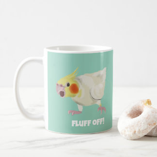 Funny Angry Lutino Cockatiel Fluff Off Pet Parrot  Coffee Mug