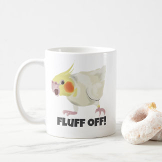 Funny Angry Lutino Cockatiel Fluff Off Pet Parrot  Coffee Mug