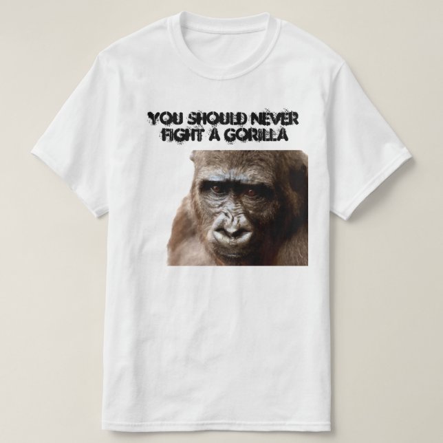 Funny Angry Macho Gorilla Humourous Monkey  T-Shir T-Shirt (Design Front)