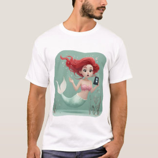 Funny Angry Mermaid No Signal Underwater Art. T-Shirt