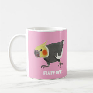 Funny Angry Normal Grey Cockatiel Fluff Off Coffee Mug