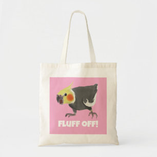 Funny Angry Normal Grey Cockatiel Fluff Off Tote Bag
