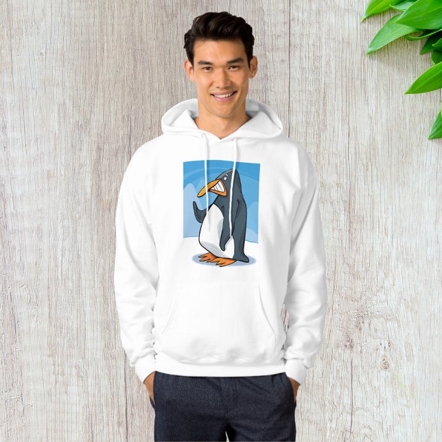 Funny Angry Penguin Cartoon Cool Waving  Hoodie (Creator Uploaded)