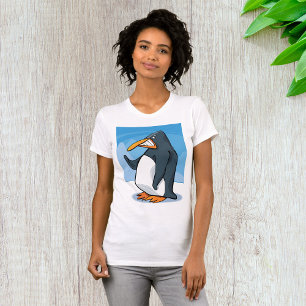 Funny Angry Penguin Cartoon Cool Waving T-Shirt