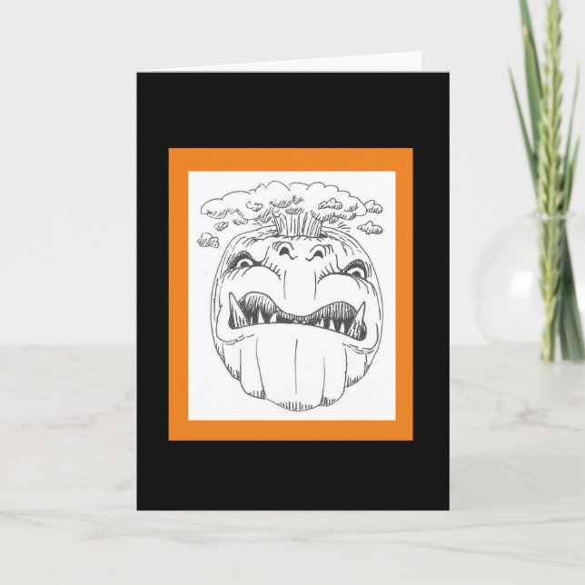 Funny ANGRY PUMPKIN Birthday Card (Front)