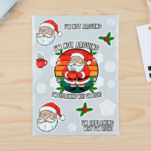 Funny Angry Santa Christmas Sarcastic Holiday Gift Classic Round Sticker