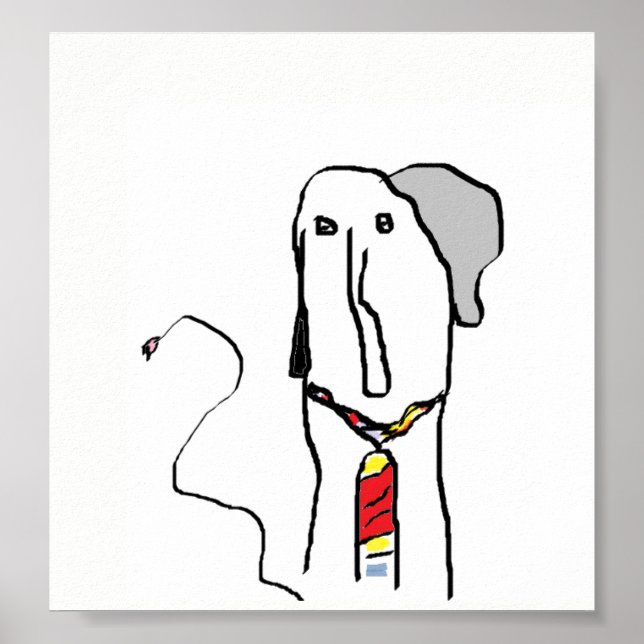 Funny Animal Art Elephant Poster (Front)