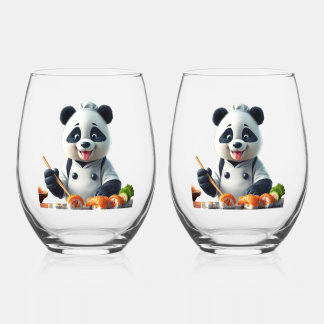 Funny animal art – perfect gift for animal lovers stemless wine glass