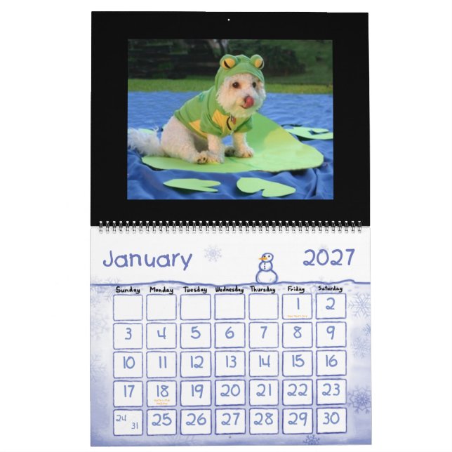 Funny Animal Calendar (Jan 2027)