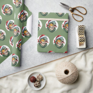 Funny Animal Christmas Favourites - Carp 1 Wrapping Paper