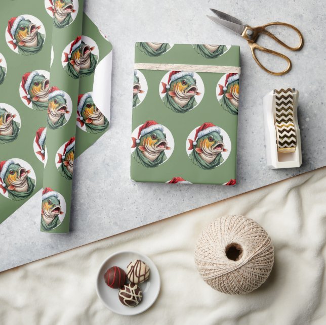 Funny Animal Christmas Favourites - Carp 1 Wrapping Paper (Crafts)