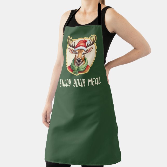 Funny Animal Christmas Favourites - Deer 2 Apron (Insitu)