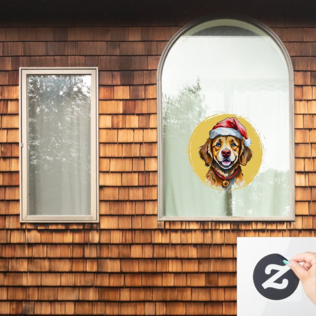 Funny Animal Christmas Favourites - Dog 1 Window Cling (Home Window)