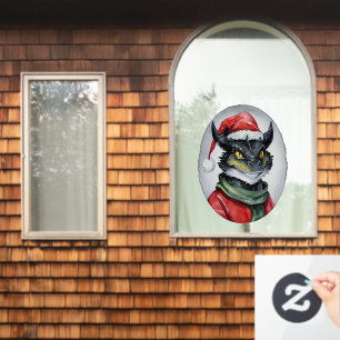 Funny Animal Christmas Favourites - Dragon 1 Window Cling