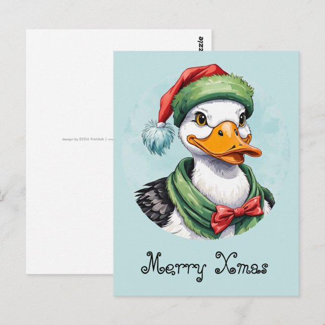 Funny Animal Christmas Favourites - Duck 2 Postcard (Front/Back)