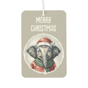 Funny Animal Christmas Favourites - Elephant 2 Car Air Freshener