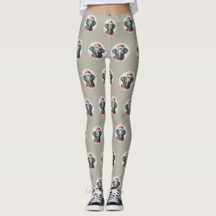 Funny Animal Christmas Favourites - Elephant 2 Leggings