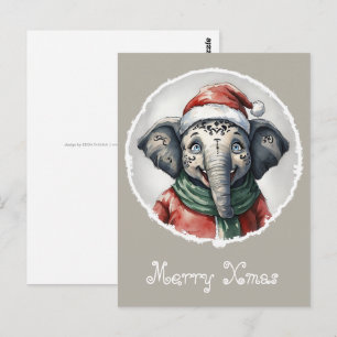 Funny Animal Christmas Favourites - Elephant 2 Postcard