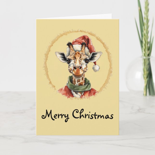 Funny Animal Christmas Favourites - Giraffe 1 Card (Front)