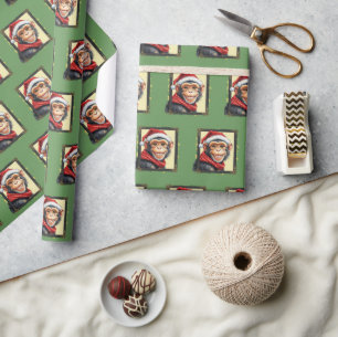 Funny Animal Christmas Favourites - Monkey 2 Wrapping Paper
