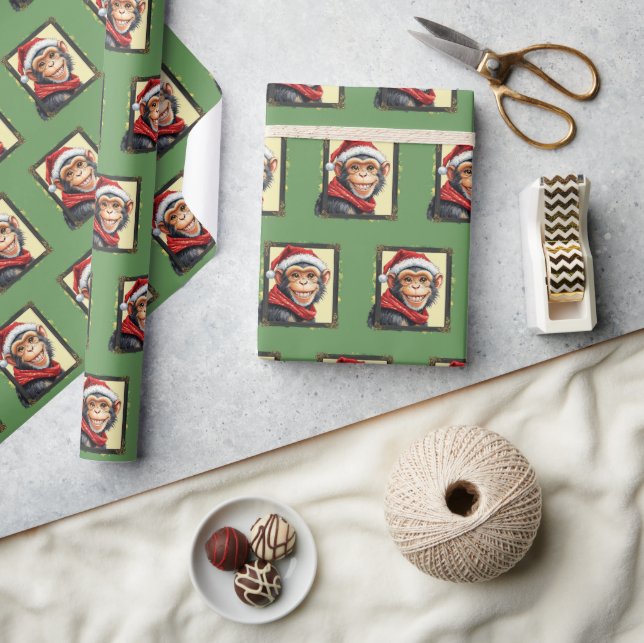 Funny Animal Christmas Favourites - Monkey 2 Wrapping Paper (Crafts)