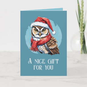 Funny Animal Christmas Favourites - Owl 1 Card