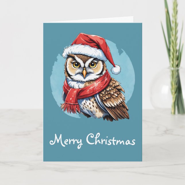Funny Animal Christmas Favourites - Owl 1 Card (Front)