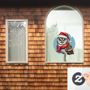 Funny Animal Christmas Favourites - Owl 1 Window Cling