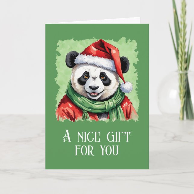 Funny Animal Christmas Favourites - Panda 1 Card (Front)
