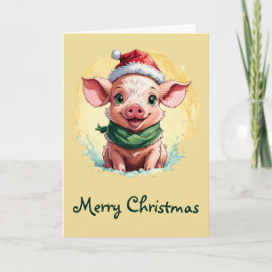Funny Animal Christmas Favourites - Piglet 1 Card
